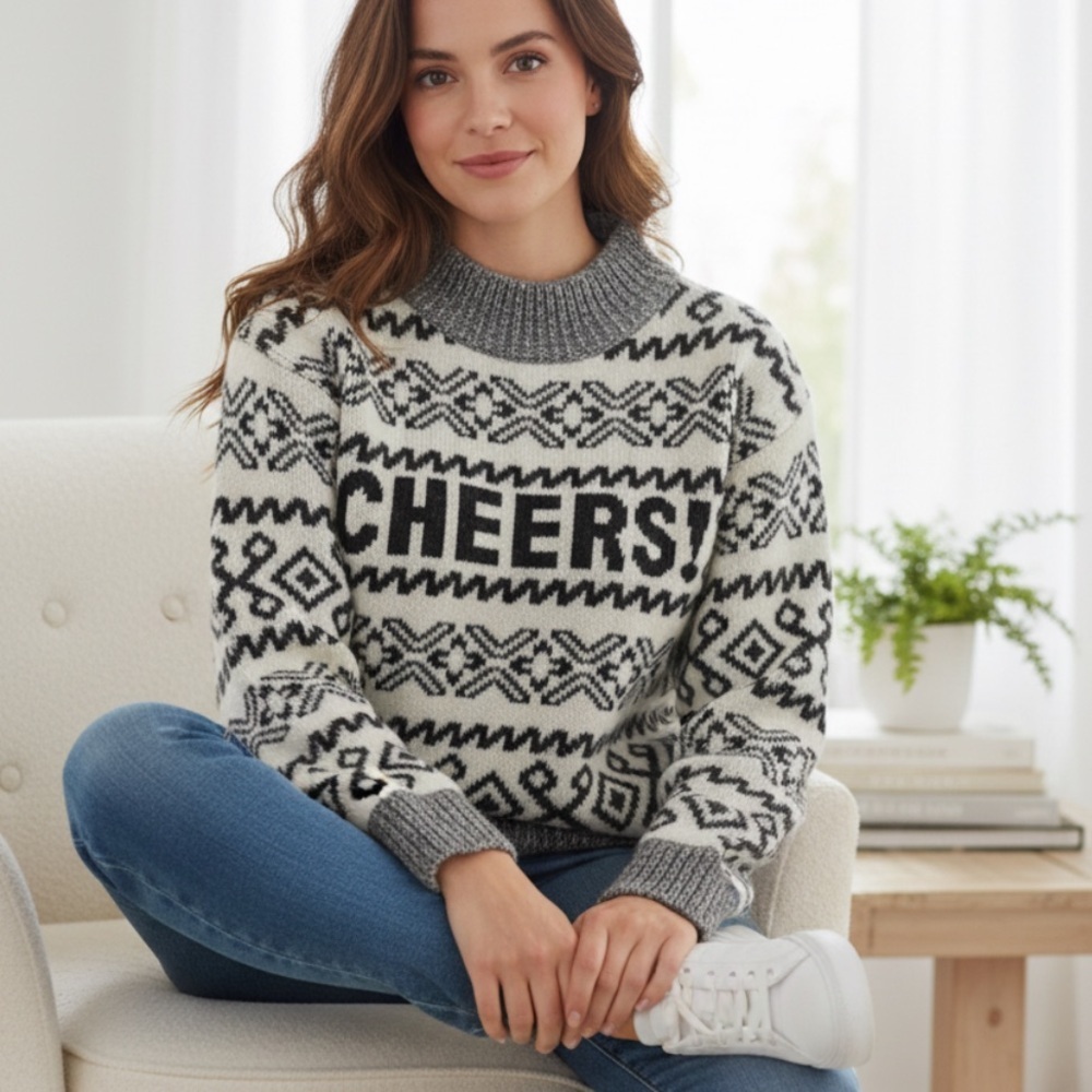 Cheers metallic thread pullover l